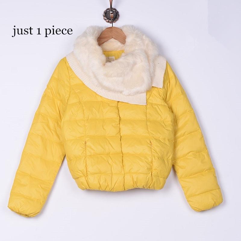 

1 piece yellow color autumn Jacket Women Coats Artificial collar Female Parka