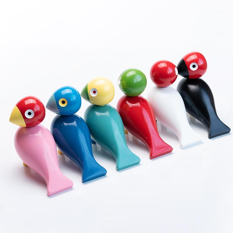 

Nordic Denmark Wooden Bird Figurines Wood Carving Puppet Colorful Painted Sculpture Figure Animal Ornaments for Home Decoration1