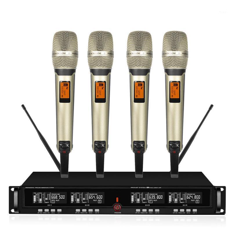 

4-channel wireless microphone system UHF Karaoke system wireless 4 handheld microphone stage church party1