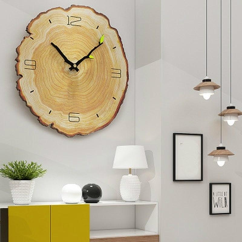 

12 Inch Vintage Wooden Clock Cafe Office Home Kitchen Wall Decor Silent Clock Design Art Large Wall Gift Home