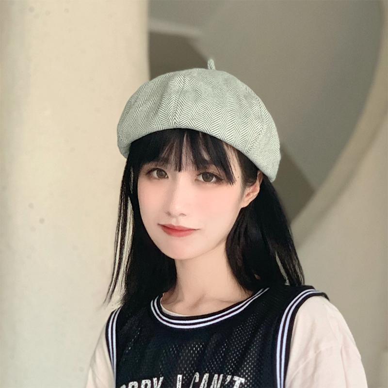 

H3553 Female Beret Hat Women Autumn Winter Warm British Vintage Pumpkin Painter Cap Korean High Quality Fashion Student Hats, Styled