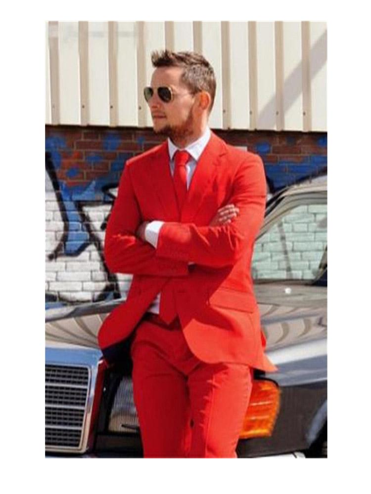

Handsome Bridegroom Men Suit Set Slim Fit Best Man Groom Tuxedos Prom Wedding Groomsmen Suits Casual Red Blazers (Jacket+Pants, 4 style and color