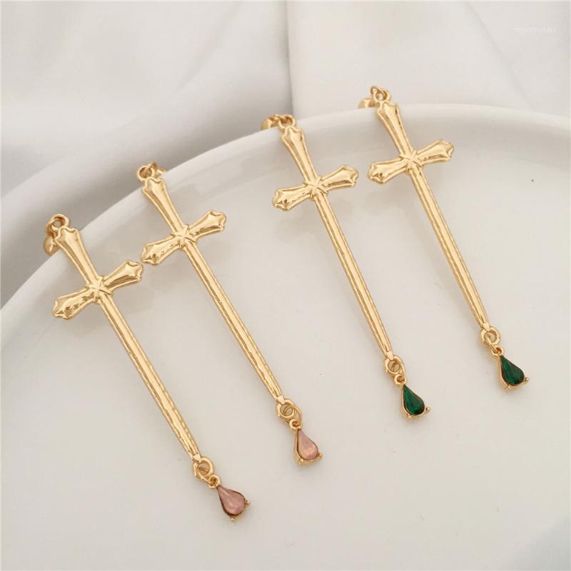

Vintage Crystal Cross Drop Earrings for Women Baroque Bohemian Large Long Earrings Jewelry Brincos1