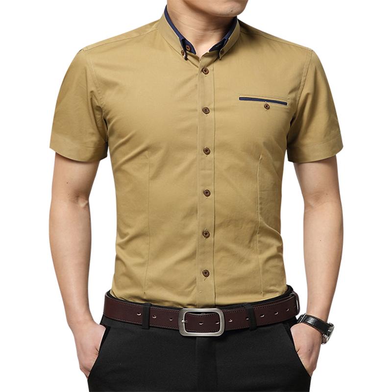 

Fashion Blusa Camisa Social Masculina Short Sleeve Slim Fit Shirt Men Floral Clothes Pullover White Male Cold, Di2306 yellow
