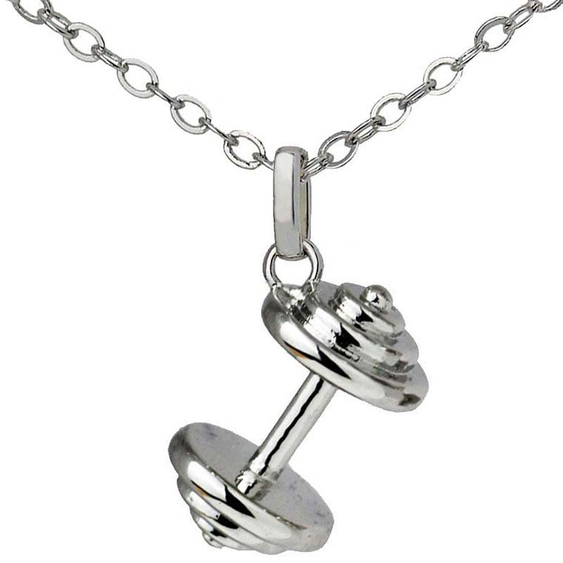 

Women Fitness Dumbbell Necklaces Pendants Bodybuilding Gym Weight Barbell Charm Choker Necklace Collar Sport Fitness Jewelry