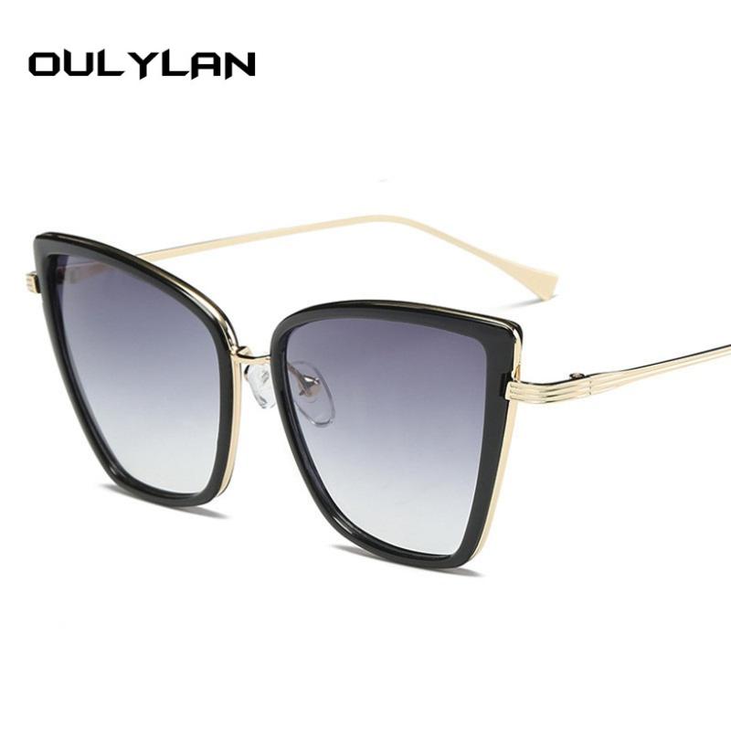 

Oulylan Retro Cat Eye Sunglasses Women Men Brand Metal Sun Glasses Female High Quality Cateye Sunglass UV400 Mirror Eyewear