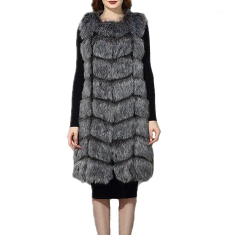 

Lisa Colly Women Faux Fur Vest Coat Winter Faux Fur Vest Jacket Women Thick Artifical Waistcoat Furs Long Coat1, Silver