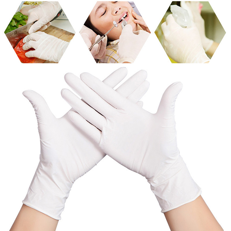 

10pcs Disposable White Nitrile Multifunction Household Cleaning Washing Gloves Universal Oilproof Anti-static Latex Glove
