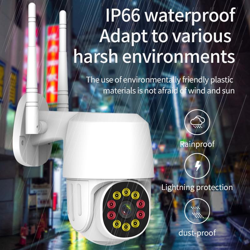

1080P PTZ Wifi IP Camera Outdoor Digital Zoom AI Human Detect Wireless Camera AI Human Detection Security CCTV, White