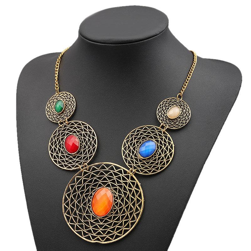 

LZHLQ Vintage Hollow Punk Necklaces 2020 Women Geometric Splice Metal Statement Necklace Ethnic Jewelry Accessories