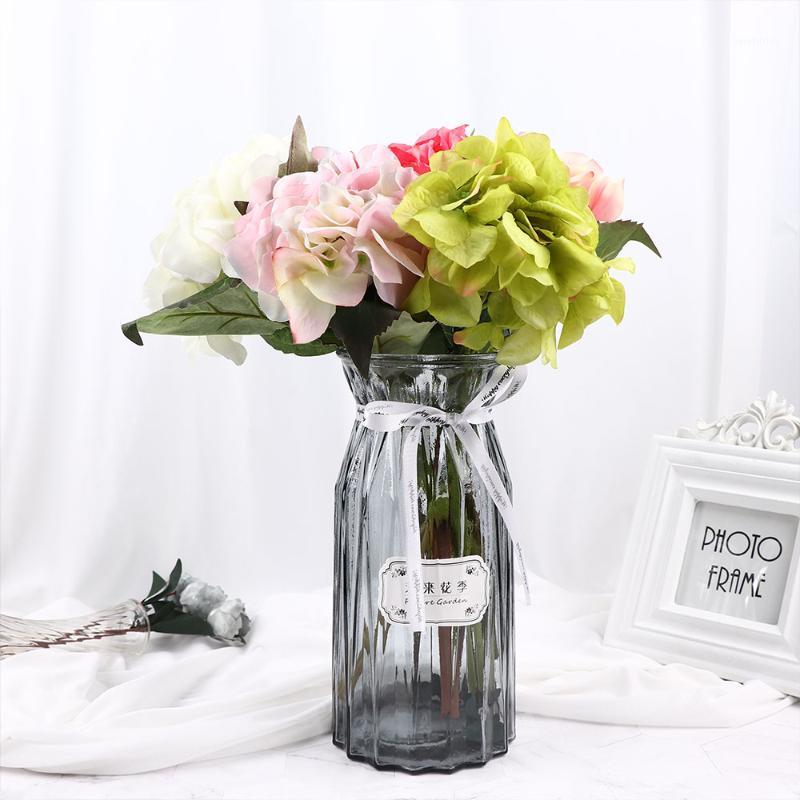 

Silk Artificial Hydrangea Flowers Bouquet for Home Wedding Party Birthday Decoration Fake Flowers Desk Decor1, White
