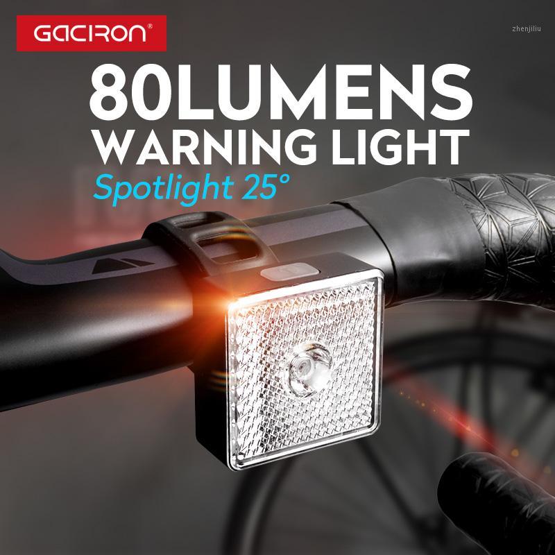 

GACIRON Smart Warning Light Bike Front Light Rear Safety Bicycle Lamp USB Rechargeable LED Cycling 80Lum Spot/Floodlight1