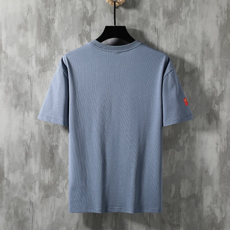 

2021 Summer New China t Cotton the Neck Man's Short Sleeve Hip Hop Shirt Homme T-shirts Hombre K321 85A9, Black