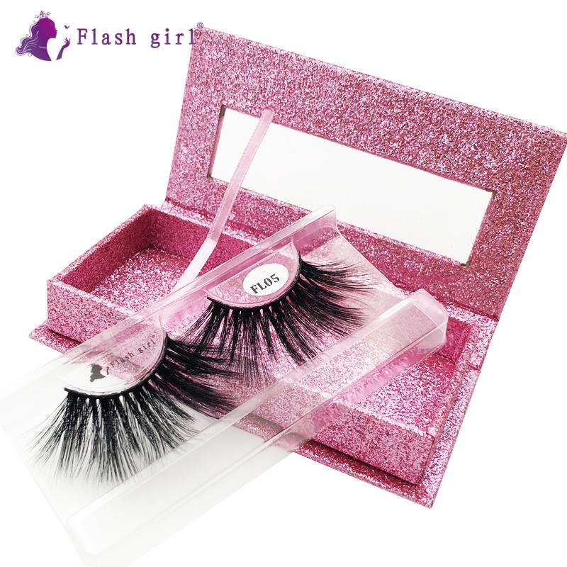 

Flash Girl FL Series Mink False Eyelashes Fluffy Dramatic 100% Handmade 25mm Lashes With beautiful box