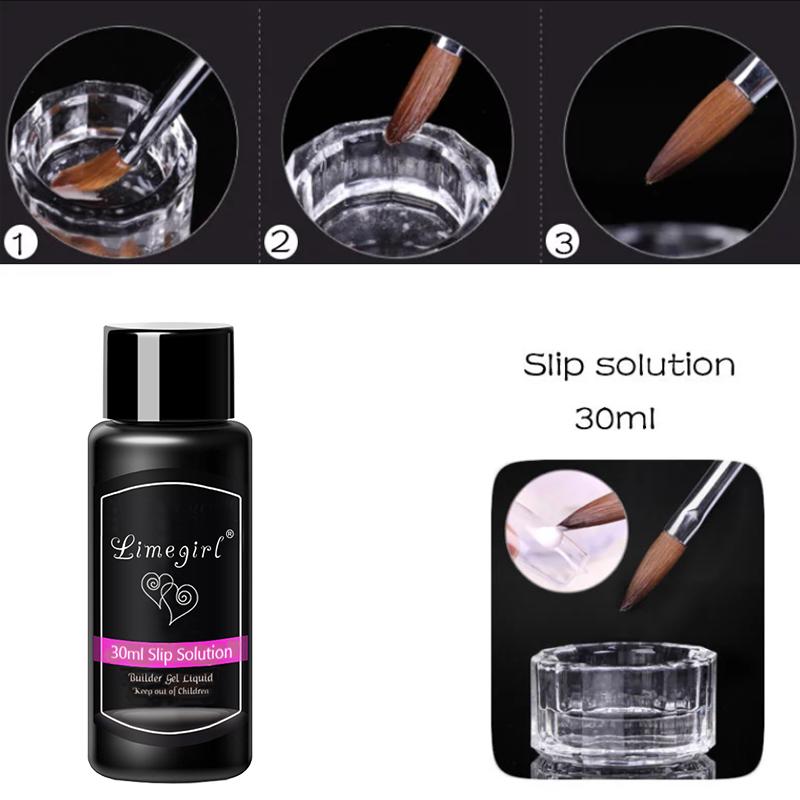 

Limegirl Quick Builder Poly UV Gel Polish Nails Permanent Liquid Slip Solution Painless Acrylic Nail Art Quick Extension Tools, H-mj43-30ml