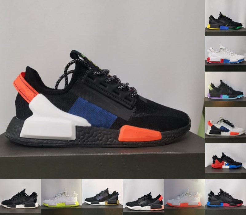 

cheap NMD R1 V2 runner shoes mens sneakers core black white metallic gold red blue carbon shock iridescent triple black men women trainers