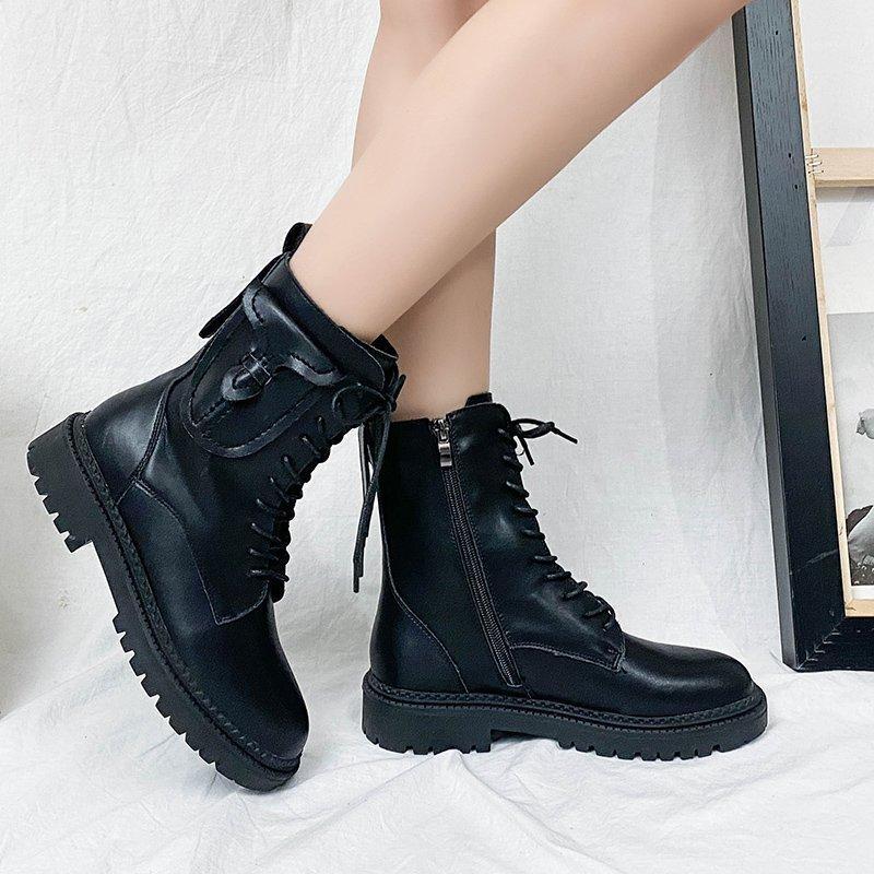 

Winter Shoes Women Fashion Fur Plush Women Boots Zipper British Style Ankle Boots Casual Black Platform botte femme1