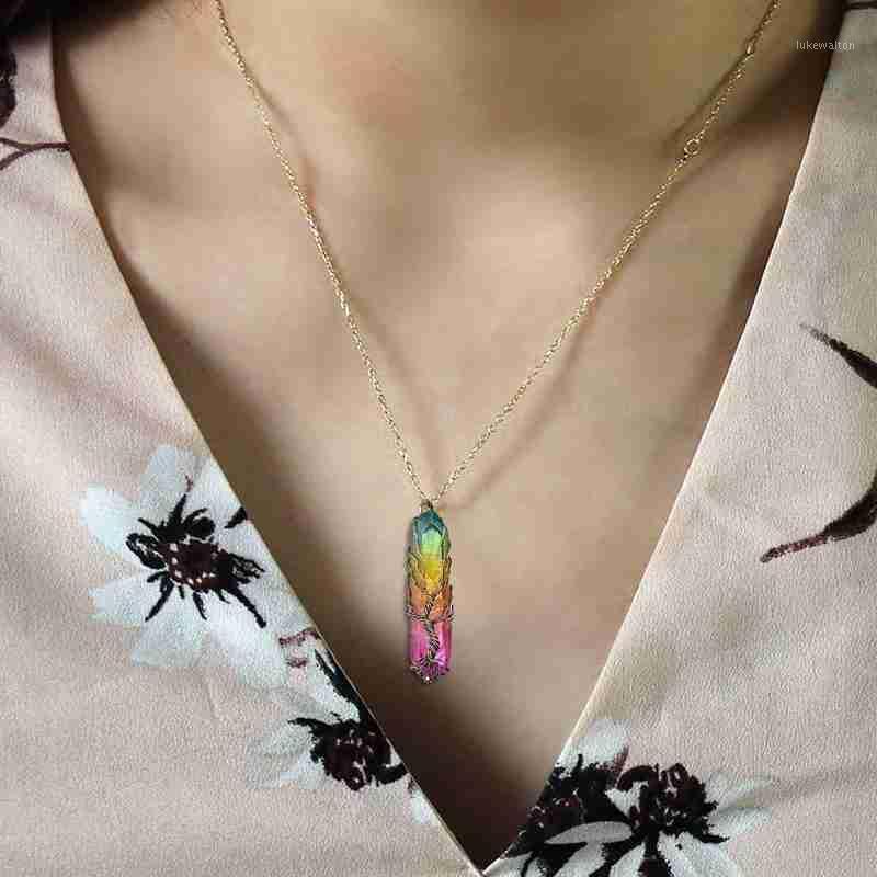 

Natural crystal necklace1, Silver