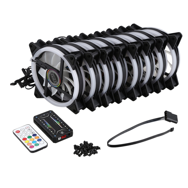 

Computer PC Case Fan RGB Adjust LED Fan Quiet Remote Computer Cooler Cooling RGB Case Fans (8PCS+1 Controller