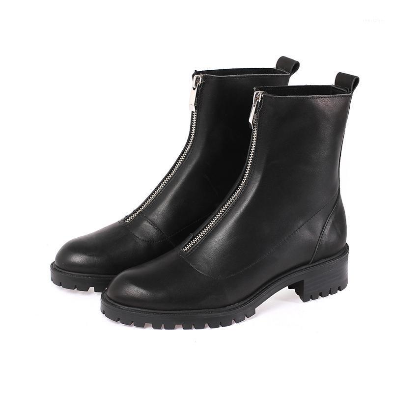 

SKLFGXZY New winter boots Genuine leather women boots Fashion Cow leather Women's shoes Size 34-401, Black