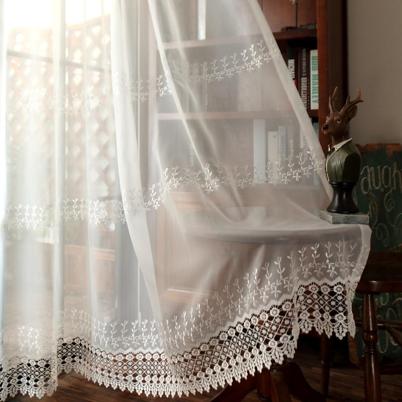 

Modern Korean Window Shine Curtain Finished Embroidery Living Room Bedroom Floating Window Floor Curtain Embroidery, Yarn