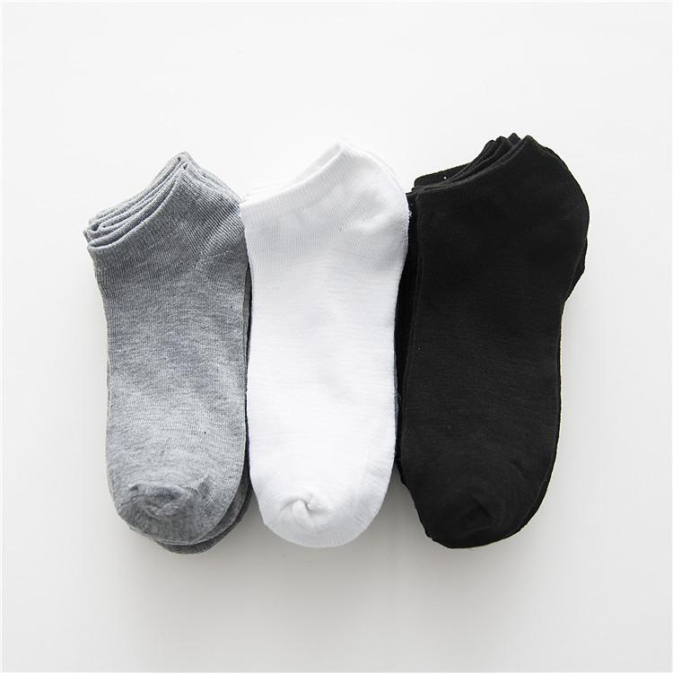 

2020 Fashion New Style Comfortable Cotton Short Tube Plain Sport Color Socks 3 Pairs/ Pack FOR MAN, 3 pairs white