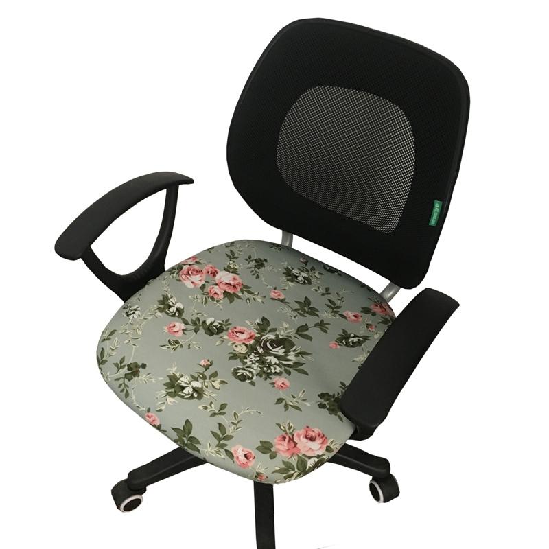 

Universal Chair Seat Covers Floral Printed Cushion Covers Solid Color Seat Slipcover Removable Dining Room Cushion Slipcover