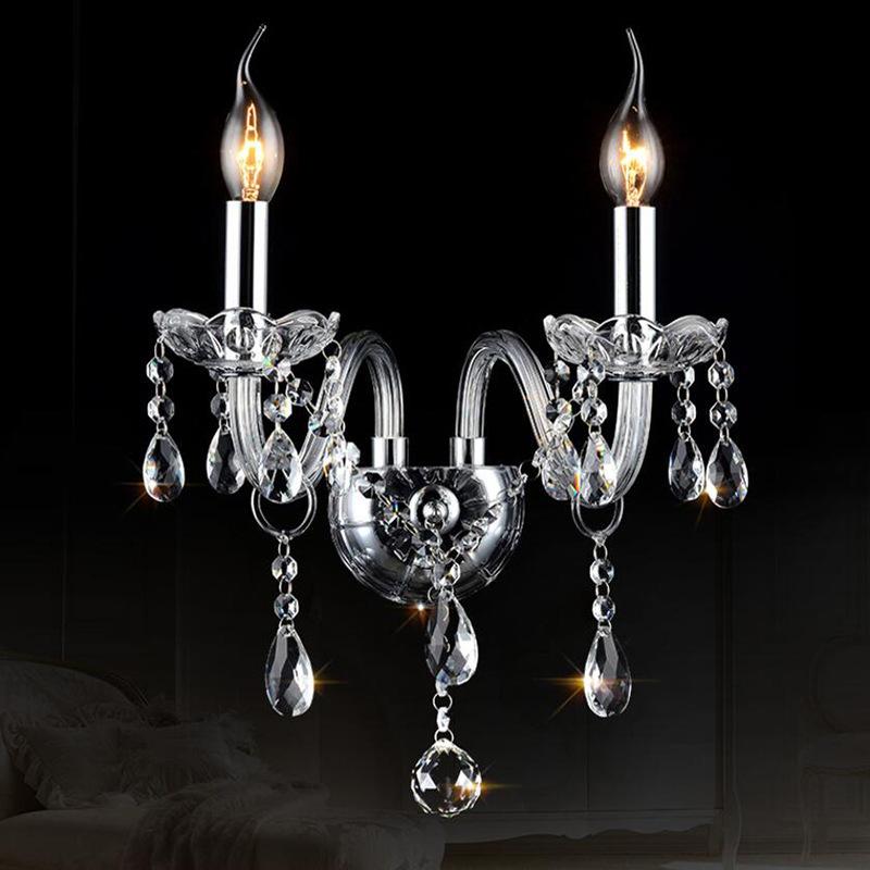 

Luxury Wall Sconce Lighting European-style wall lights lamp bedside lamp crystal sconce bedroom stairs living WF1114