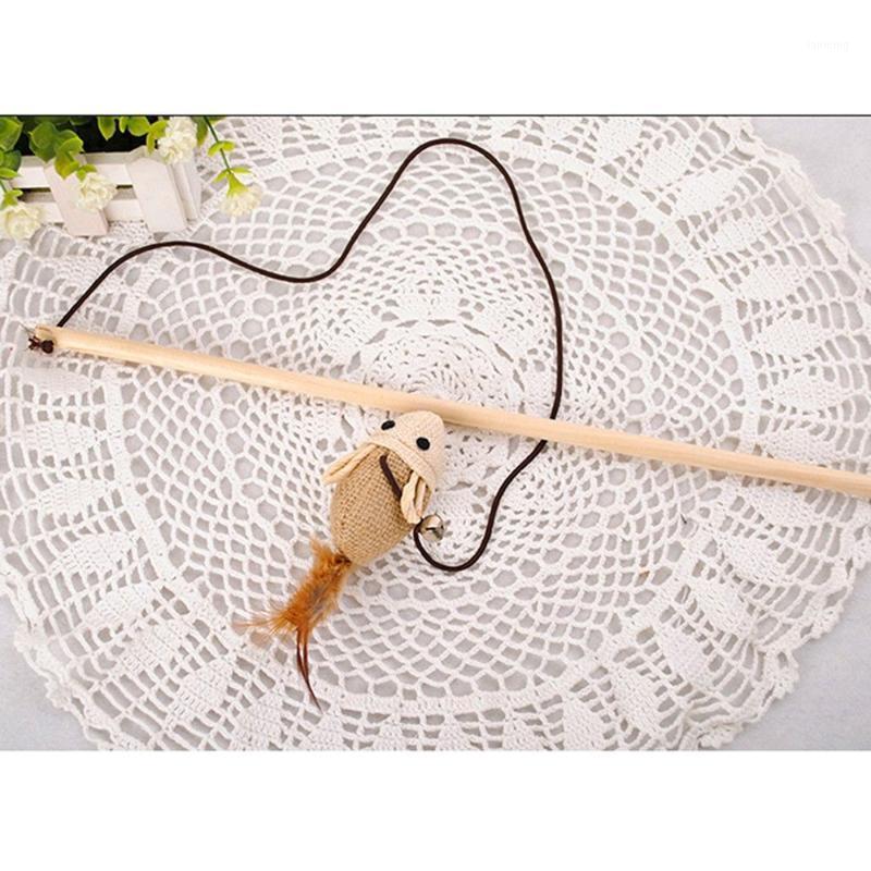 

1PC Wooden Pole Mice Mouse Tease Cats Rods Plaything Environmental Fashion Wood High Quality Pet Toys Cat Teaser Wholesale1