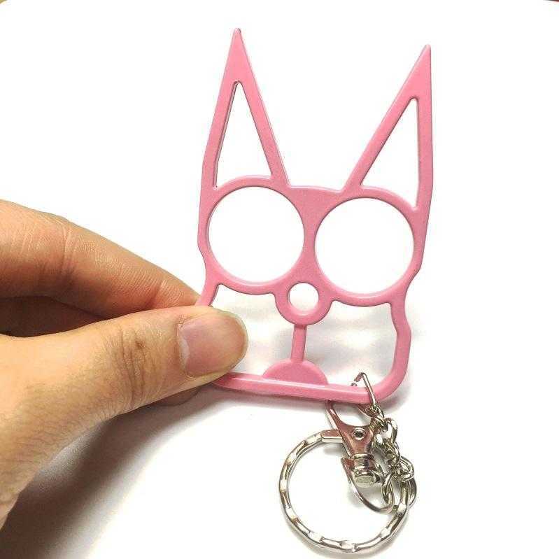 

2021 Fashion Cute Cat KeyChain Self-defense Tool two finger clasp with Key Chain Self-defense supplies Window breaker
