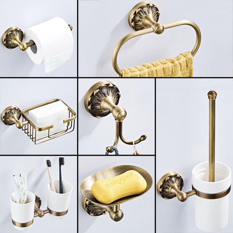 

Antique Bathroom Accessories Set Bronze Toilet Paper Roll Holder Bathroom Shower Soap Dish Robe Hook WC Brush Holder Towel Ring1