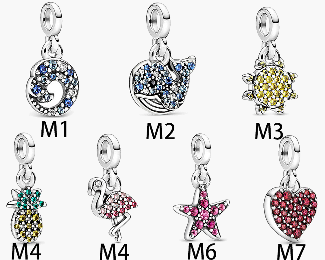 

Womens 925 Sterling Silver Charms Fit Pandora Bracelet Style Top Quality Charms me Collection New Love Heart Pineapple Lady DIY Beads With O, Black