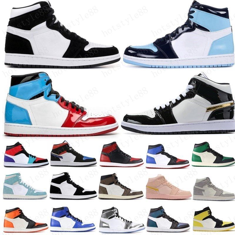 

hot Pine Green Black 1s Basketball shoes Jumpman 1 Bloodline Men Sneakers Fearless Obsidian UNC Patent gold black toe top Trainers, 24