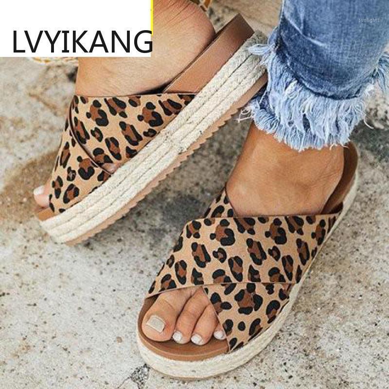 

Sexy Leopard Summer Sandals Women Slippers Peep Toe Platform Casual Shoes Woman Beach Flip Flops Female Slides Sandalia Feminina1, Black
