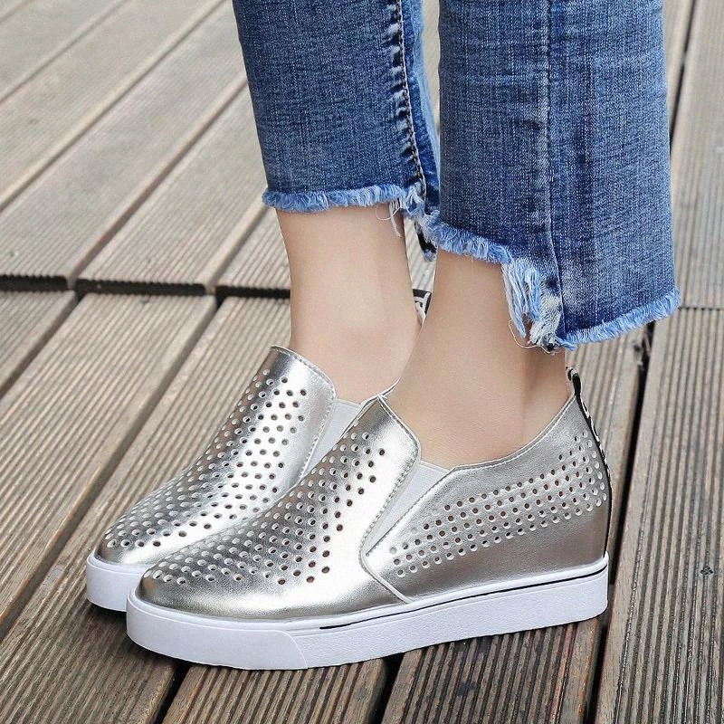 

2020 White Women Sneakers Breathable Wedges Platform Vulcanize Shoes Woman Pu Leather Women Casual Shoes women tenis feminino #AY33