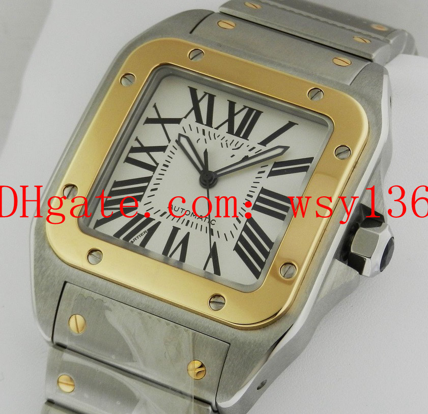 

Free shipping Automatic Machinery Mens Watch Stainless Steel & 18k Yellow Gold Bracelet w200728g Men's Sport Wrist Watches, Silver