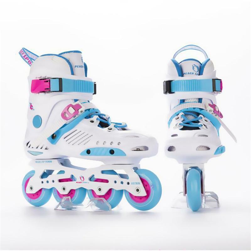 

JK GTR Slalom Inline Skates Adult Child Roller Skating Shoes Sliding Free Skating Patines FSK Brake Street Road, Black