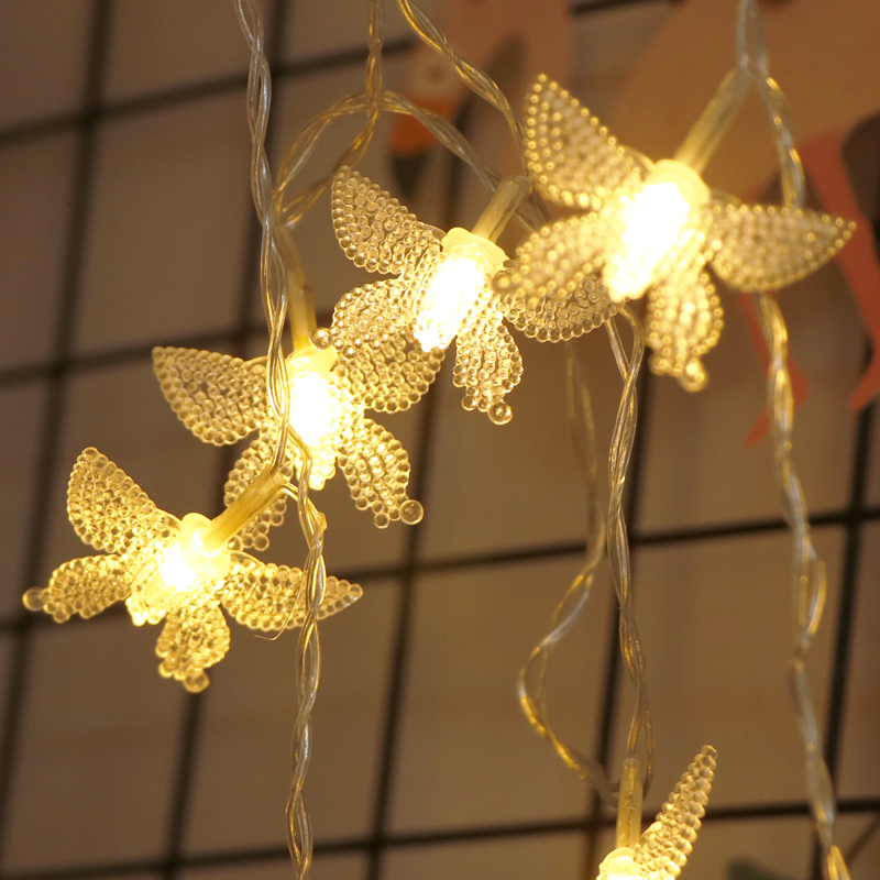 

2021 10 100 Leds Butterfly Led Garland Christmas Decoration for the Creative Room Fairy Party New Holiday Lights PVMW