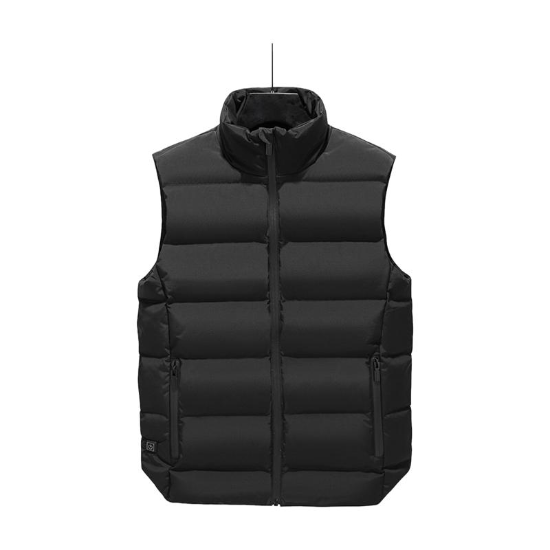 

Men Lightweight Hiking Winter Warm Soft Heated Vest USB Charging Outdoor Sports With Reflective Strip Cotton Blend Camping, Black