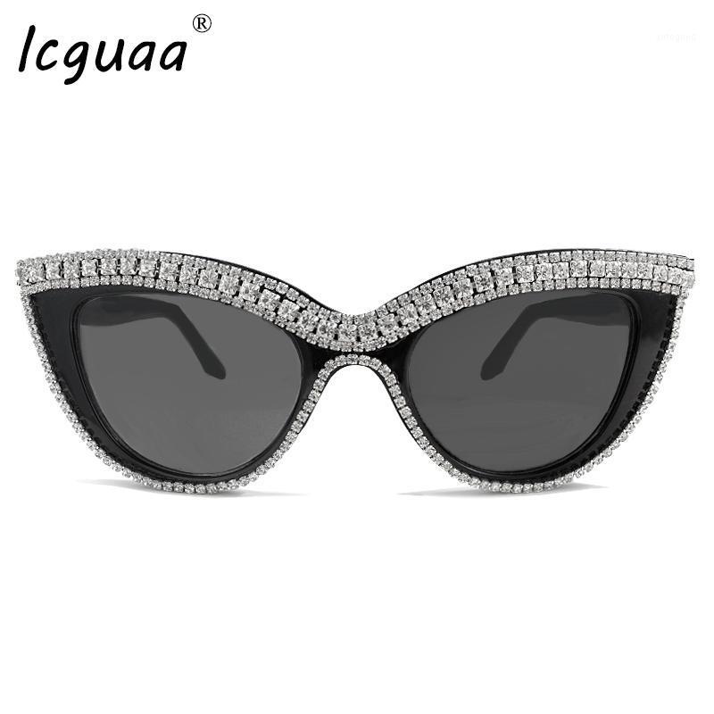 

Sunglasses Cat Eye Luxury Women 2021 UV400 Mens Diamond Sun Glasses Crystal Ladies Girls Sunglass Bling Shades1