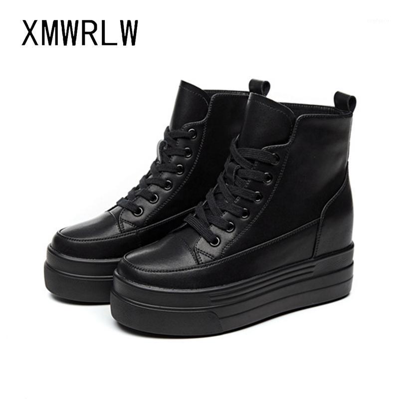 

XMWRLW Black Ankle Boots For Women Autumn Winter Shoes Genuine Leather Ladies Boots Warm Plush Women Winter Ankle Boot Shoes1, Black winter