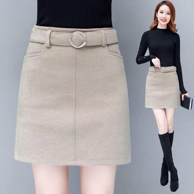 

New autumn 2021 high female hip hip-line skirt wild pocket with mujer jupe bands femme y379 3LX4, Heise