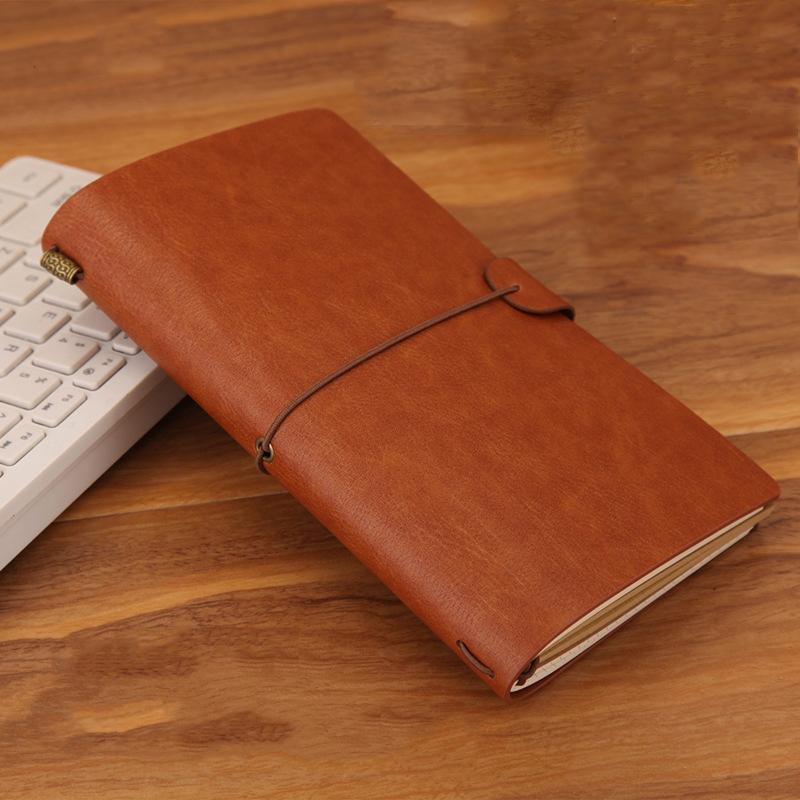 

PU Leather Vintage Travel Journal Notepad Bound Notebook Diary Retro Stationery Filofax School Office Supply with Card Pocket
