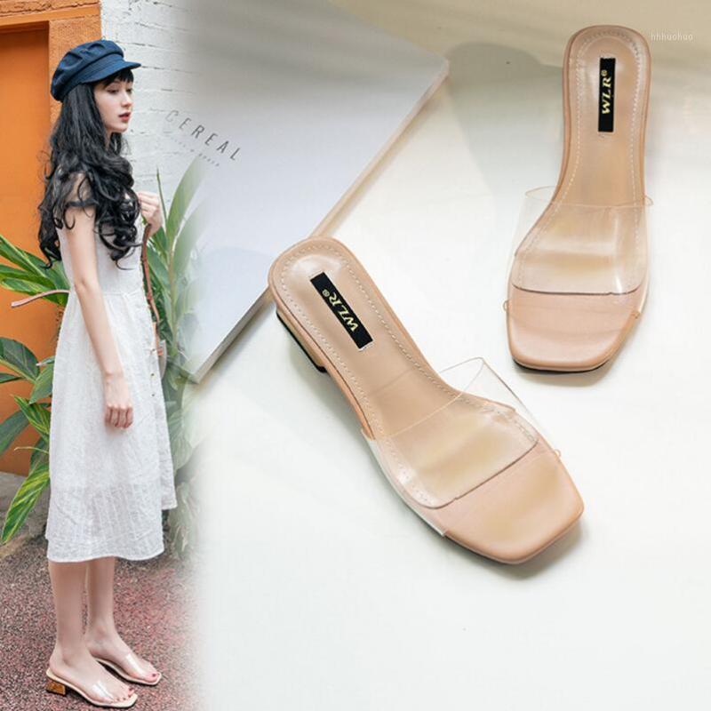 

brand designer transparent slippers women gold metal heel flip flops open toe clear slides beach slippers big size 42 43 y8841, Black