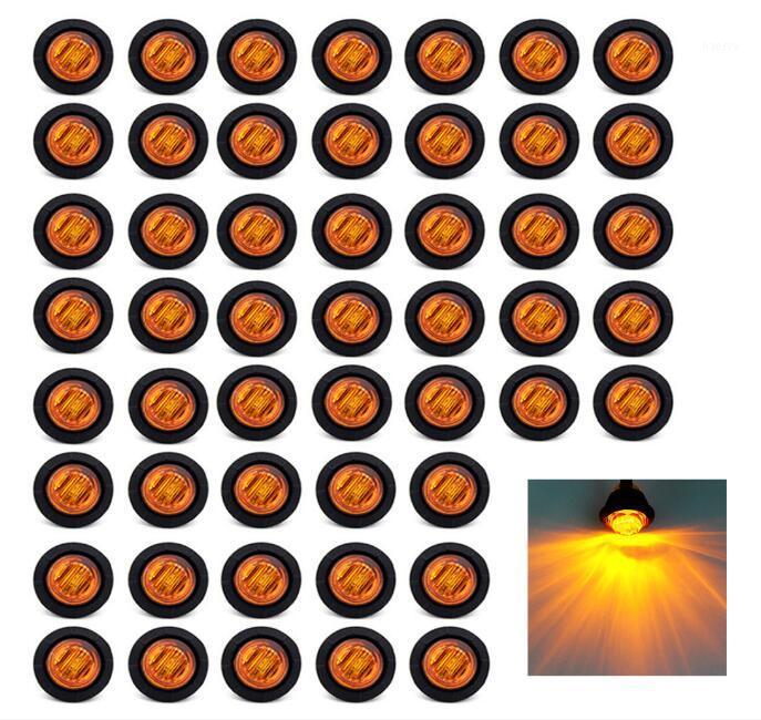 

50X Mini 12V 3/4" Round Side 3 LED Marker Trailer License Light Car styling1