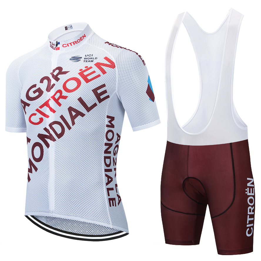 

AG2R Cycling Jersey Set 2021 Pro Team Men/Women Short Sleeve Cycling Clothing Breathable MTB Cycling Uniform Bib Shorts Suit, Model 1