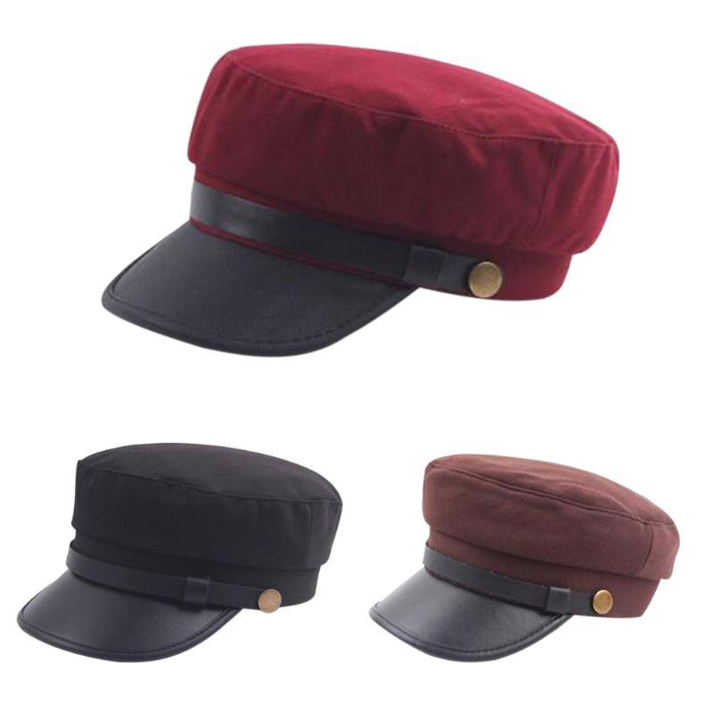 

British Elegant Style Splicing Color Tricolor Autumn Winter Berets Cap Casual Outdoor Women Men Cotton Octagonal Brim Hat, Black