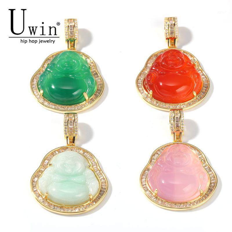 

Uwin Buddha Pendant With Baguette Cubic Zircon Hiphop Necklace Tennis Chain Hip Hop Punk Jewelry1