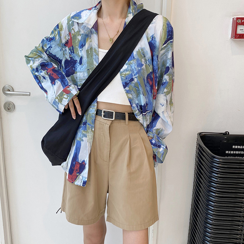 

2021 New 2 colours occasional shirt copy of long sleeve women tops and solar protection blouse (F4059) R71S, Orange