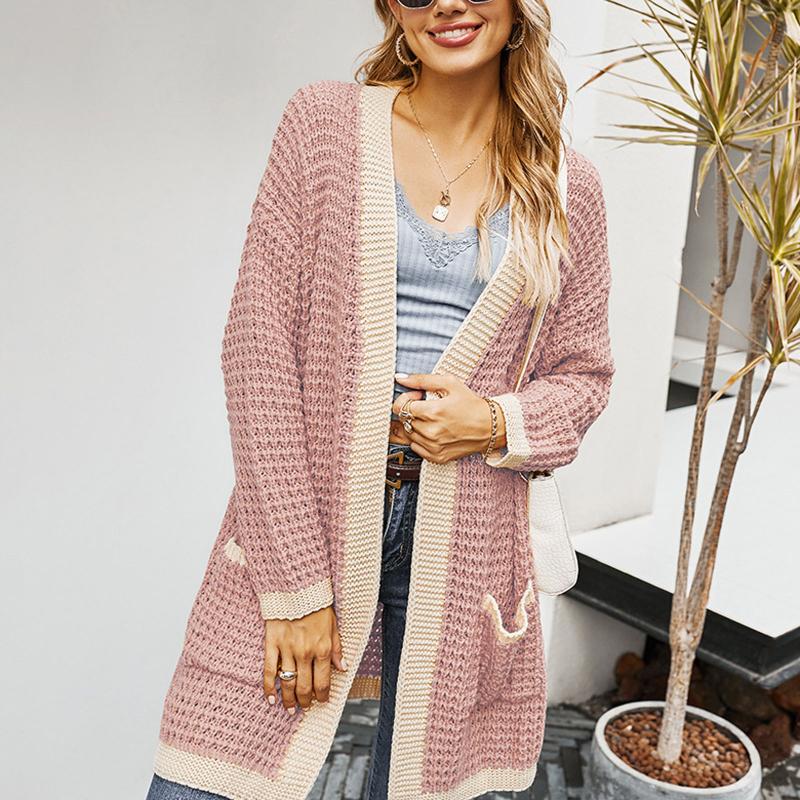 

Woman Sweaters Loose Knitted Sweater Women Cardigans Long Sleeve V-neck 2020 Autumn Fashion Sweater Streewear Womans Clothes 1PC, Bk